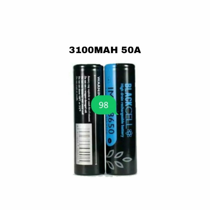 FREE ONGKIR BATTERY BLACKCELL 18650 3100MAH 50A AUTHENTIC BATRE BLACK CELL 18650 KODE 201