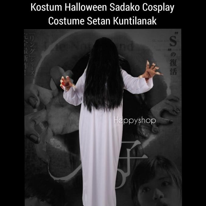 ```````] Kostum Halloween Sadako Cosplay Costume Setan Kuntilanak