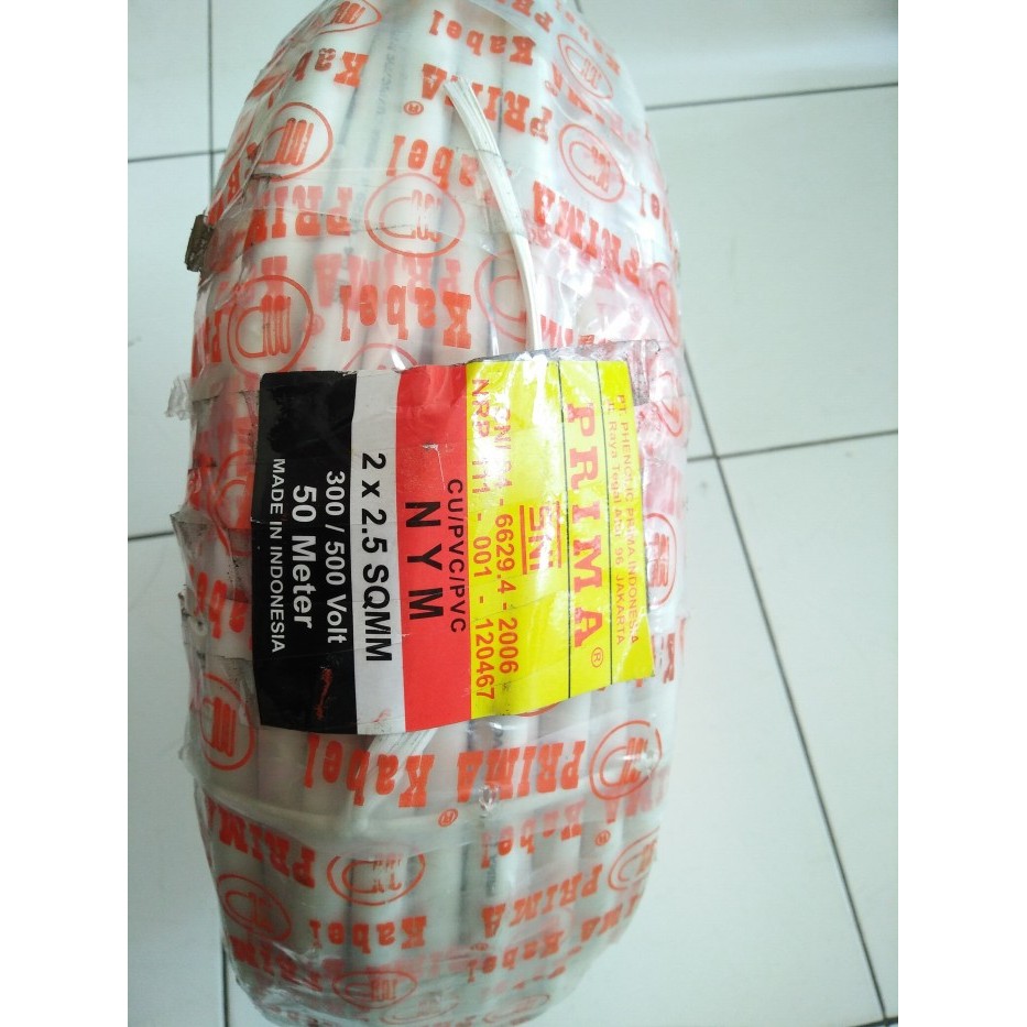 Kabel Listrik Prima Nym 2X2,5 Mm Tunggal