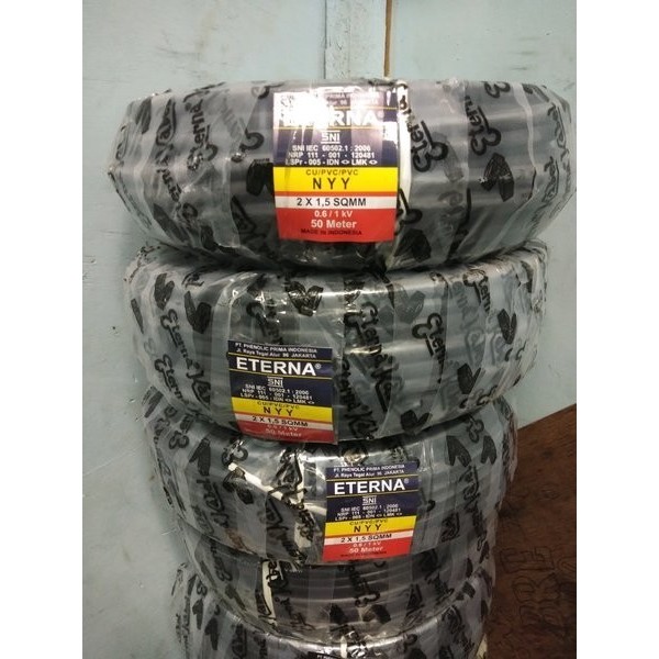 Kabel Listrik Eterna Nyy 2X1,5 Hitam