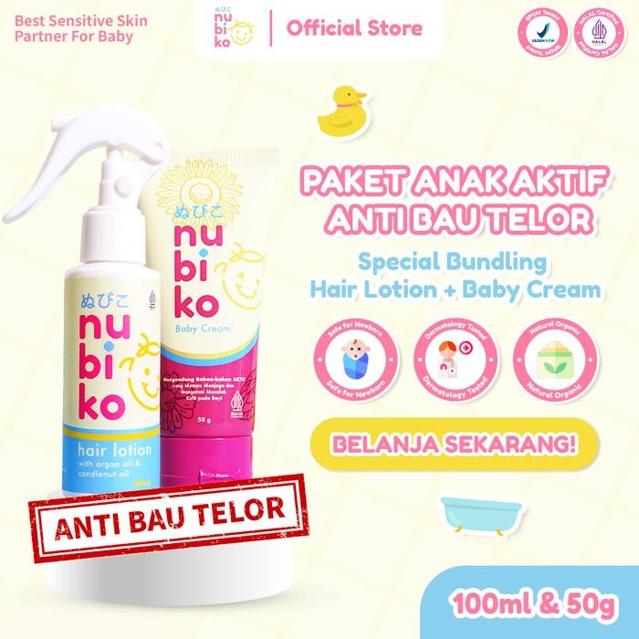 Nubiko Paket Bundling Nubiko Baby Cream + Nubiko Hair Lotion