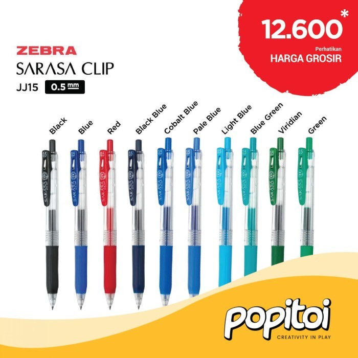 

BERKUALITAS ZEBRA SARASA CLIP JJ15 GEL PEN 0.5 MM KODE 314