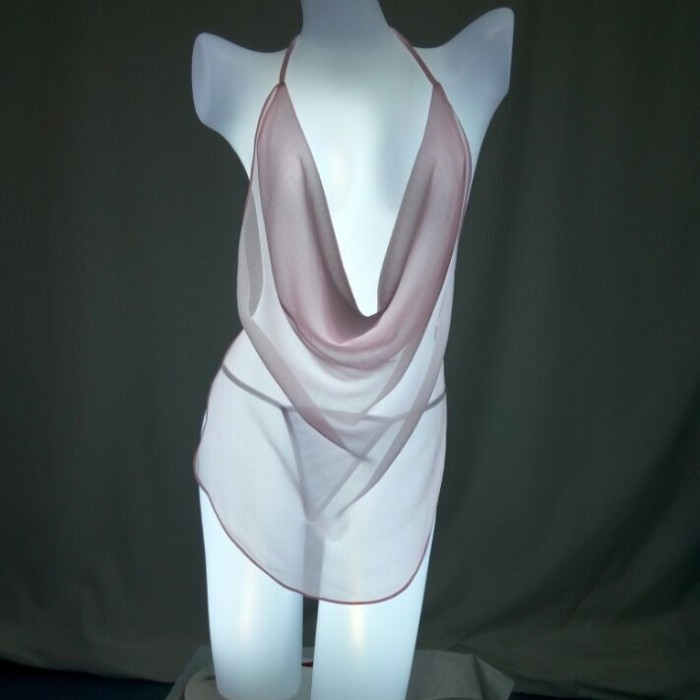 TERUJI Sexy Mini Lingerie Dress Tali Belakang Transparan