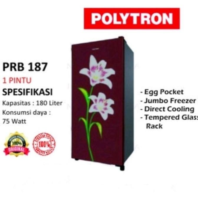 ```````] Kulkas / Lemari Es Polytron 1 Pintu PRB-187