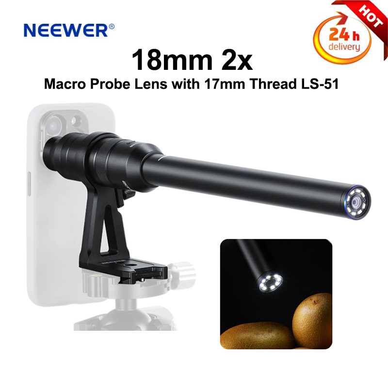 TOPZI NEEWER LS-51 18mm 2x Macro Probe Lens Wide-angle phone additional lens w/ 2: 1 Magnification/W