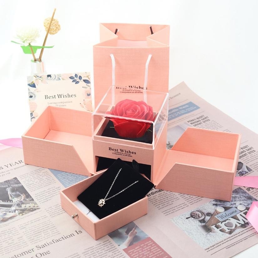 

TERMURAH Eternal Rose Gift Box / Kotak Perhiasan Kado Kalung Cincin Lamaran Mawar /Gift Box Mawar Visual Experience eH-23