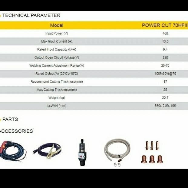 Spesial Ready Stock Hugong Power Cut 70Hfiii Mesin Plasma Cutting 70A