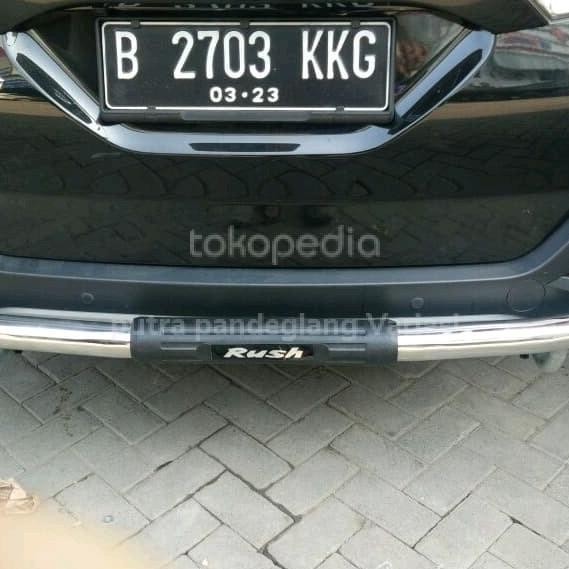 Tanduk bemper belakang stenlis mobil all new rush terios