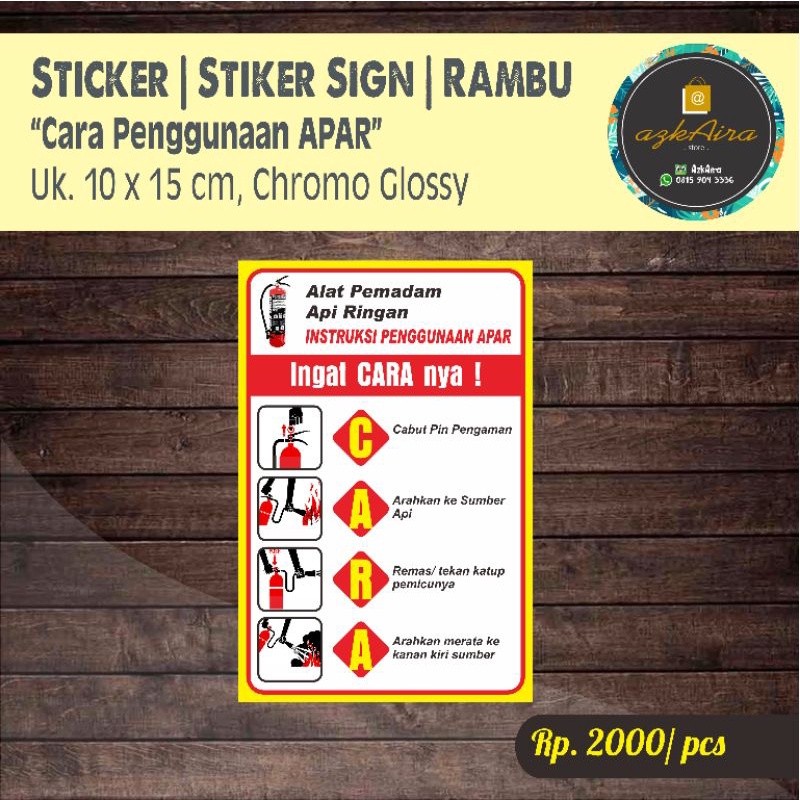 

Gratis Ongkir !! Sticker Stiker Sign Rambu K3 Cara Penggunaan Apar - Uk. 10X15 Cm