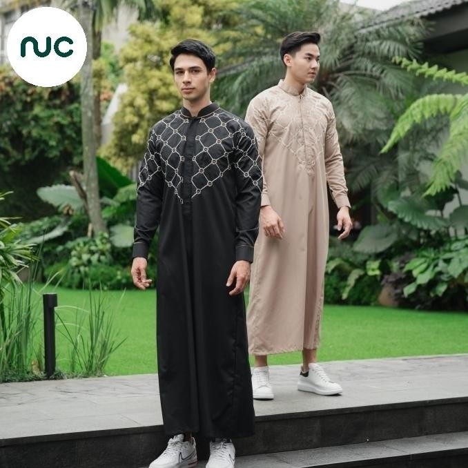 Gamis Bordir Pria NUC.ID Akbar 01 (Hitam) Terbaru