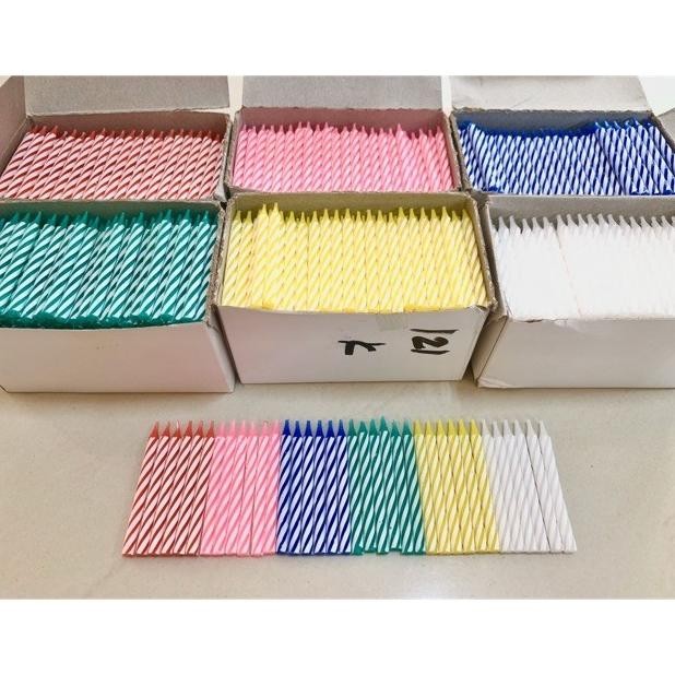 

Miliki Lilin Spiral Ulir Strip, Lilin Ulang Tahun