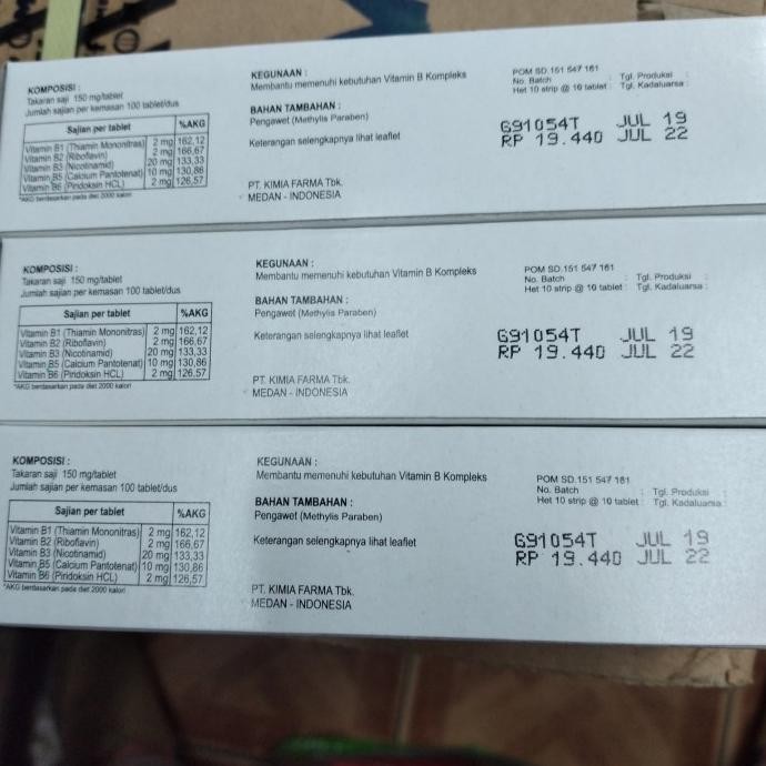 Miliki Vitamin B Complex Kimia Farma 100 Tablet