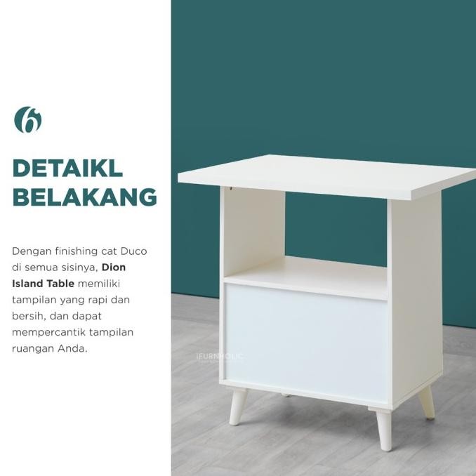 Promo IFURNHOLIC Dion Island Table | Meja Makan Dapur & Kabinet Penyimpanan COD