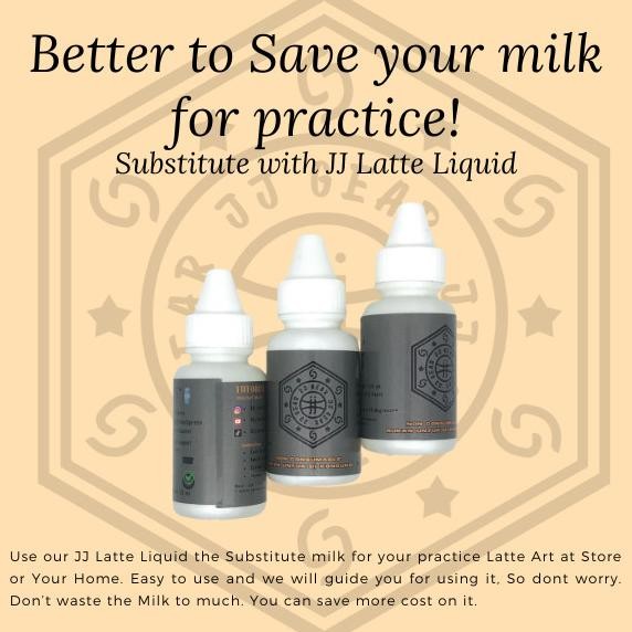 JJ latte art liquid pengganti susu untuk latihan