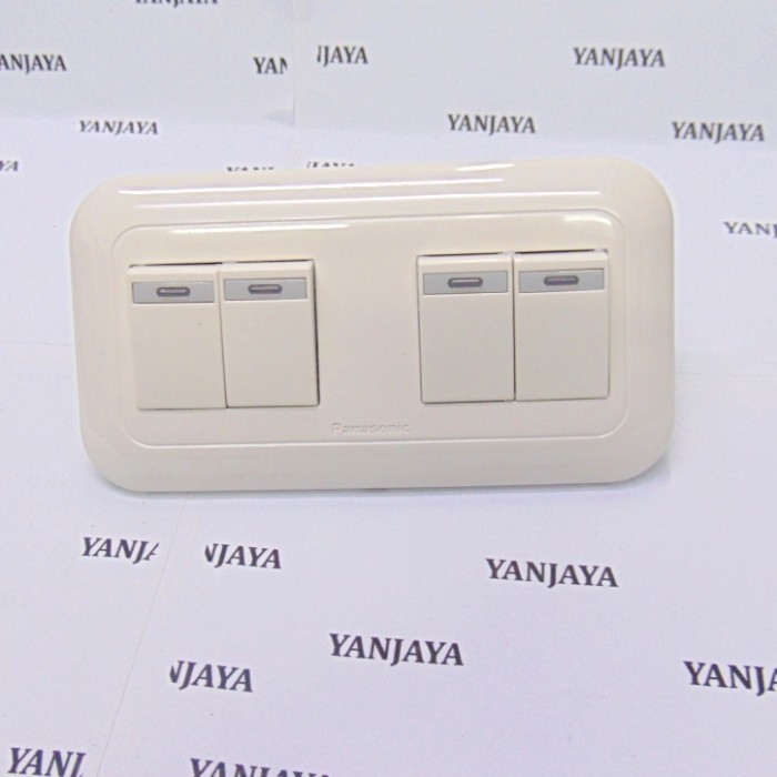 TERMURAH PANASONIC SAKLAR 4 GANG +LAMPU/SAKLAR 4 MATA +LAMPU MENYALA PANASONIC