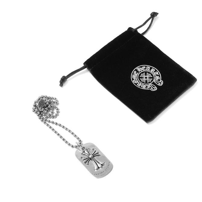 Chrome Hearts Cross Cutout Dog Tag Pendant Necklace