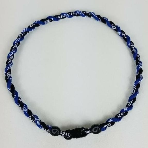 PHITEN TORNADO TITANIUM NECKLACE KALUNG PHITEN NAVY BLACK 18''