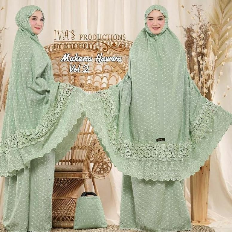 Mukena Dewasa Katun Preum Jumbo Katun paris Bordir