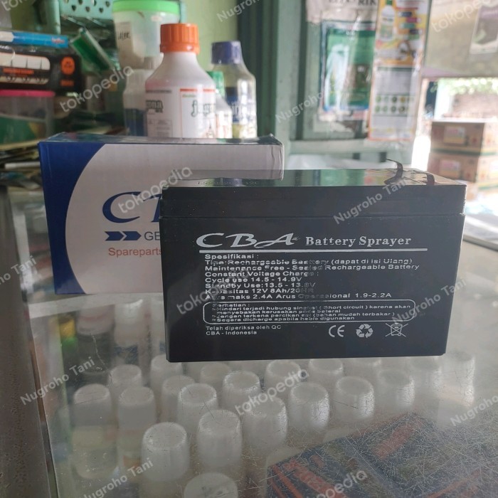 BATERAI AKI ACCU 8 AH 12 VOLT ORI CBA SPRAYER ELEKTRIK BATTERY SPRAYER