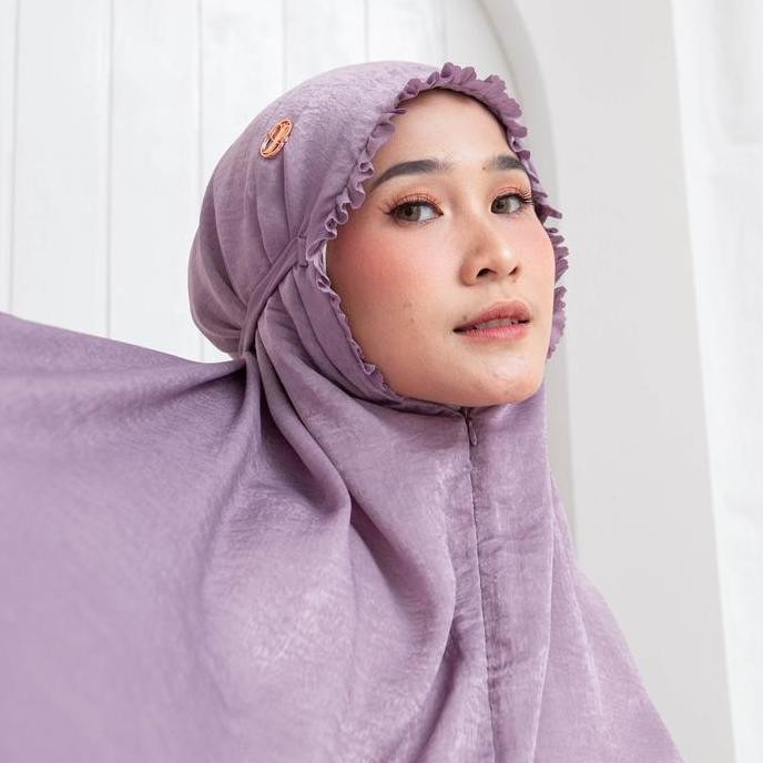 Spesial Mukena Dewasa Jumbo Santorini Kilau Nayra Series Fahijablove - Bahan Lembut Dan Glamour - Pa