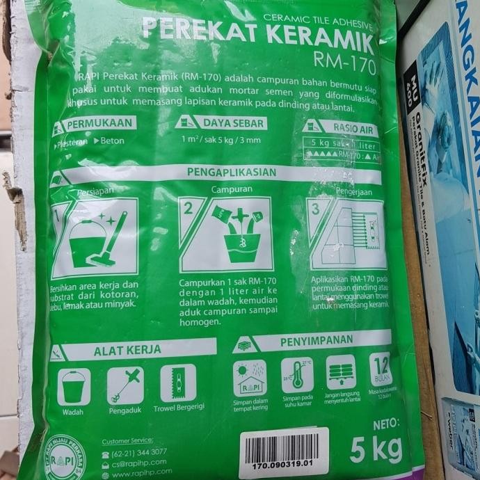 Rapi Mortar Lem Keramik Diatas Keramik Kaca Granit Kayu Rm175 Original Dan Terpercaya