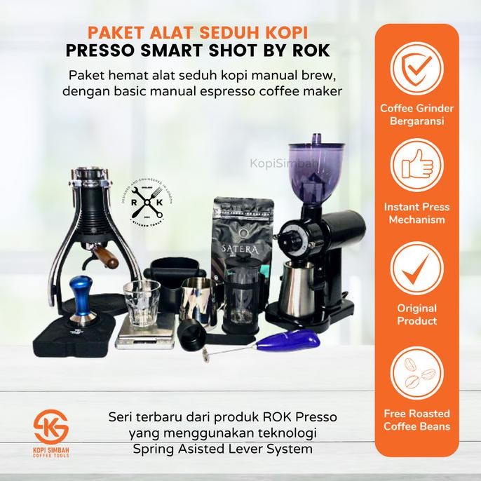 Paket Brewing PRESSO SMARTSHOT by ROK Presso Alat Seduh Pembuat Kopi