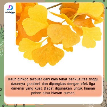 Daun Plastik Artificial Ginkgo Biloba Dekorasi Wedding Tanaman Palsu