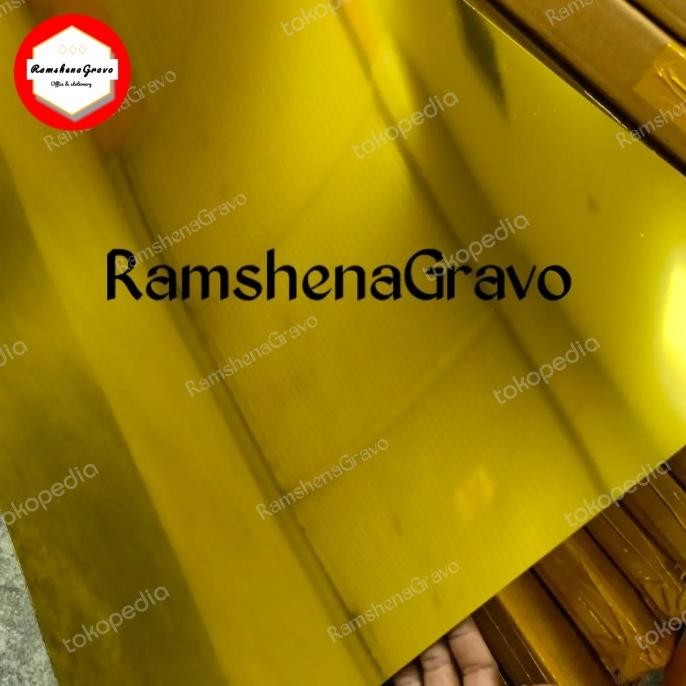 

Promo Gravoply Gold Mirror Teks Hitam /Bahan Gravir/ 60Cmx40Cm Tebal 1.5Mm