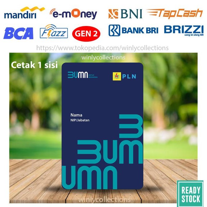 Grosir Emoney Etoll Mandiri Bca Bni Bri Id Card Pln Custom Idcard - 1 Sisi