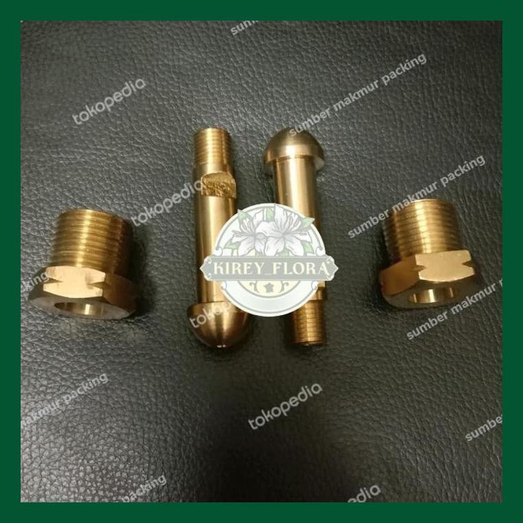 Neple Oksigen/Neple Nitrogen Kuningan Dart 1/4 Drat Kiri