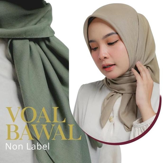 Miliki [Grosir/10Pcs] Voal Bawal Non Label - Paket Usaha Kerudung Hijab Segiempat Polos Tanpa Merek 