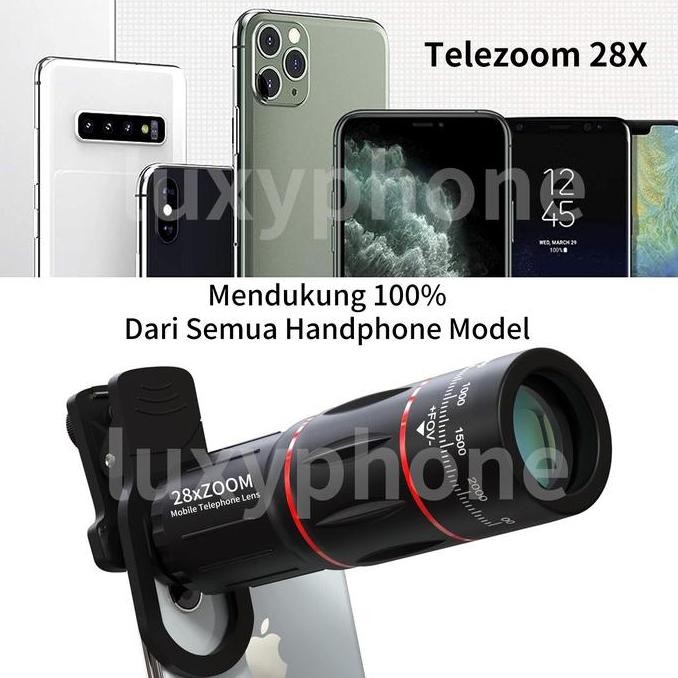 (24H Shipping)(Garansi 30 Hari)Luxyphone Telezoom Lensa Apexel 28X Zoom Android Lensa Tele Zoom Hp L