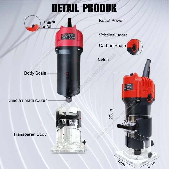Mesin Router Trimmer Alat Pengukir Kayu