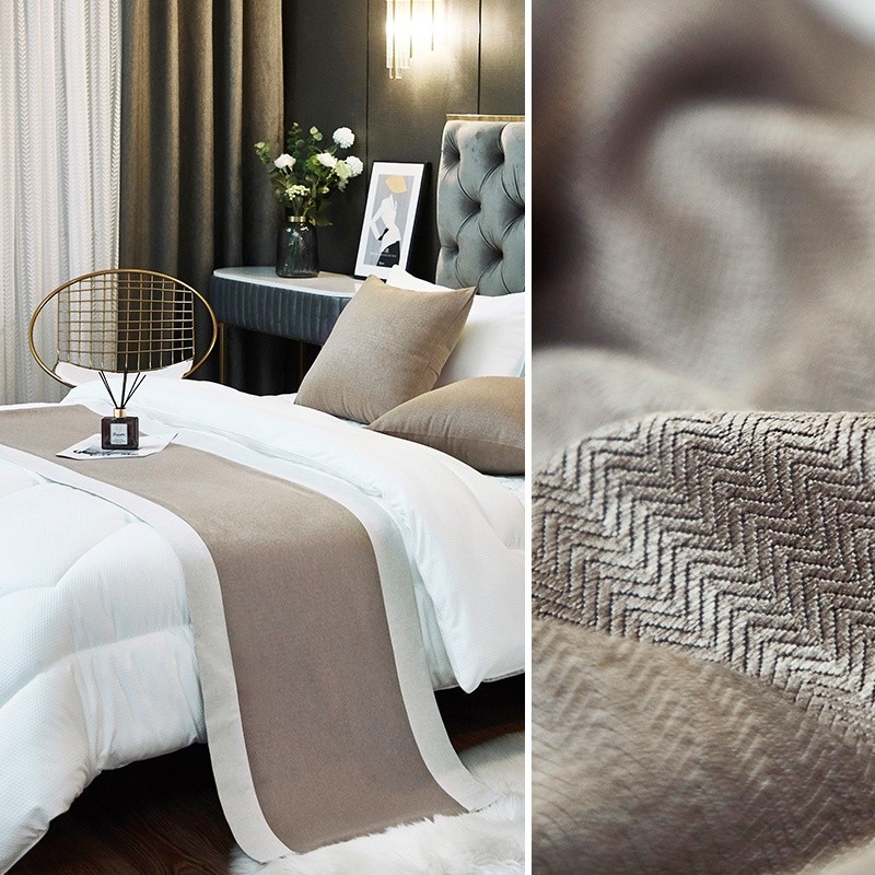 Hotel Bed Runner Syal Bed Runner Handuk Penutup Tempat Tidur Modern Tempat Tidur Rumah Seprai Mewah 