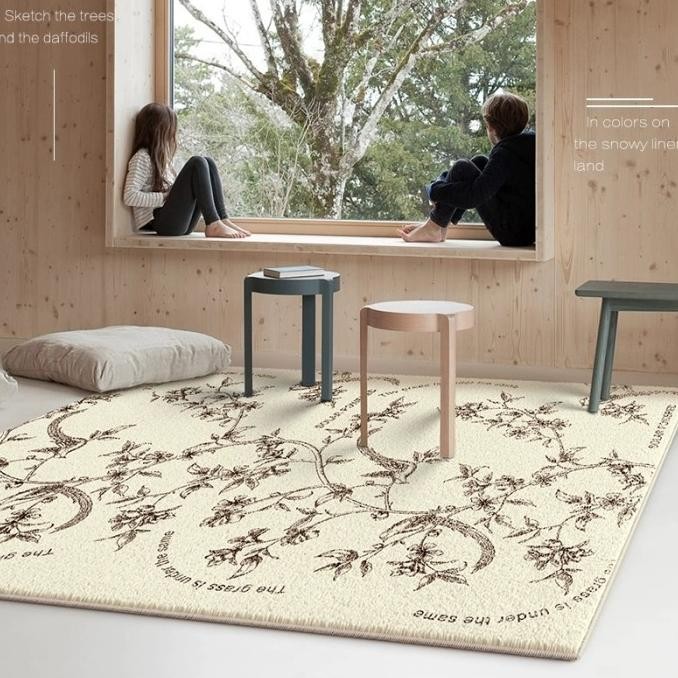KARPET RUANG TAMU RUMAH MINIMALIS ANTI SLIP KARPET KAMAR TIDUR WOOL
