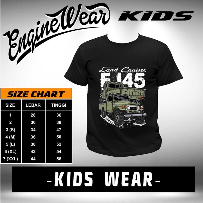 KAOS ANAK LAND CRUISER FJ45 TSHIRT FJ45 BAJU OTOMOTIF TOYOTA FJ40 FBCK