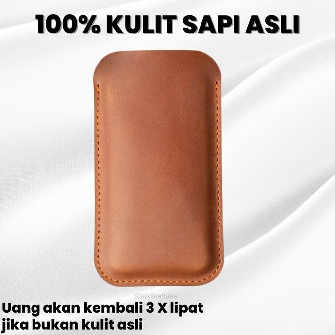 SARUNG HP KULIT ASLI | GENUINE LEATHER SLEEVE CASE IPHONE | CASING KULIT ASLI IPHONE 15 | LEATHER SL