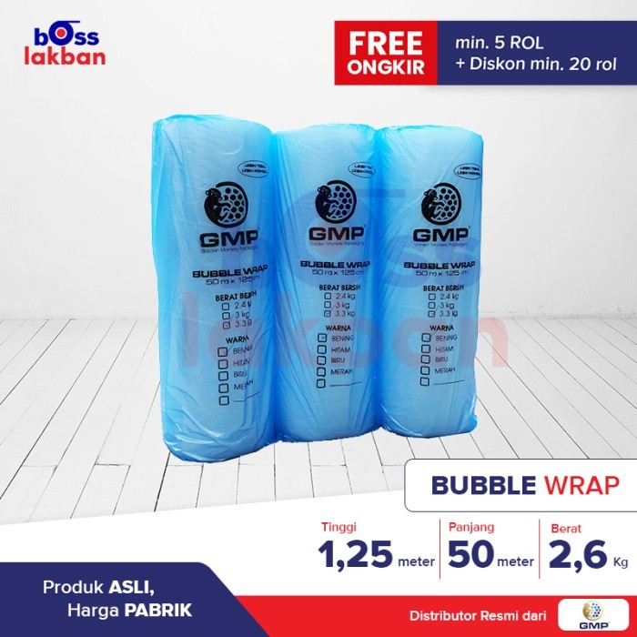 

(Gosend / Grab) Bubble Wrap Bening Gmp 125 Cm X 50 Meter