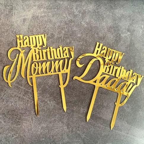 :=:=:=:=] Topper Kue Happy Birthday My Husband/ My Wife/Prince/Queen/Best Mom