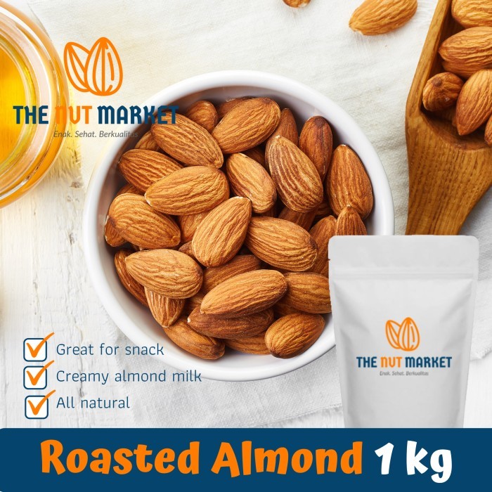 

Kacang Almond Panggang Original (Roasted Natural Almond) 1Kg Termurah