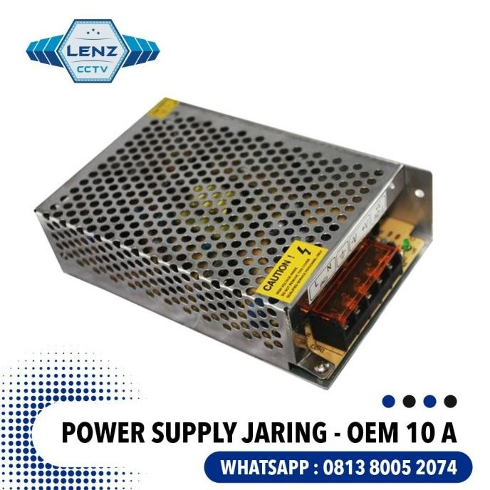 power supply jaring polos 12v murni 10 ampere (body besar) termurah