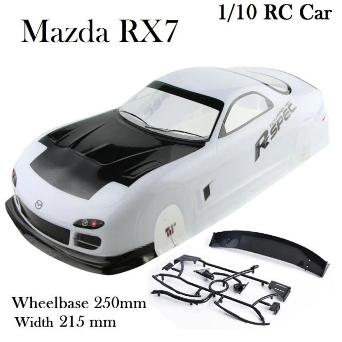 Promo Body Shell Mazda RX7 1/10 Rc Rally Drift Car Hsp Kyosho COD