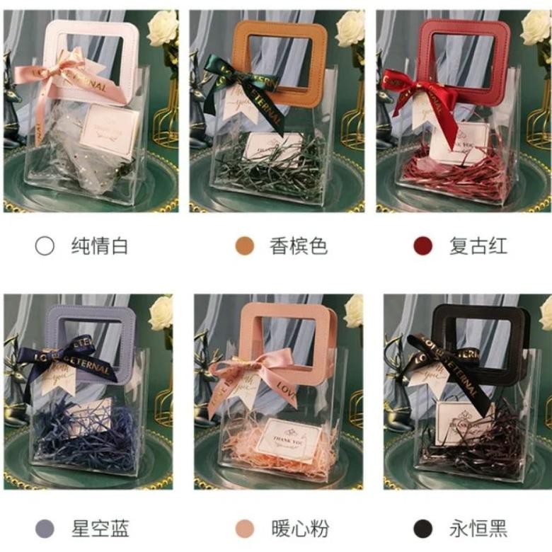 

SPECIAL [ GROSIR PER 10 PCS ] Tas Mika PVC Clear Bening / Tas Hampers Souvenir Goodie Bag Ulang Tahun Lebaran Imlek Natal Premium ukd-23