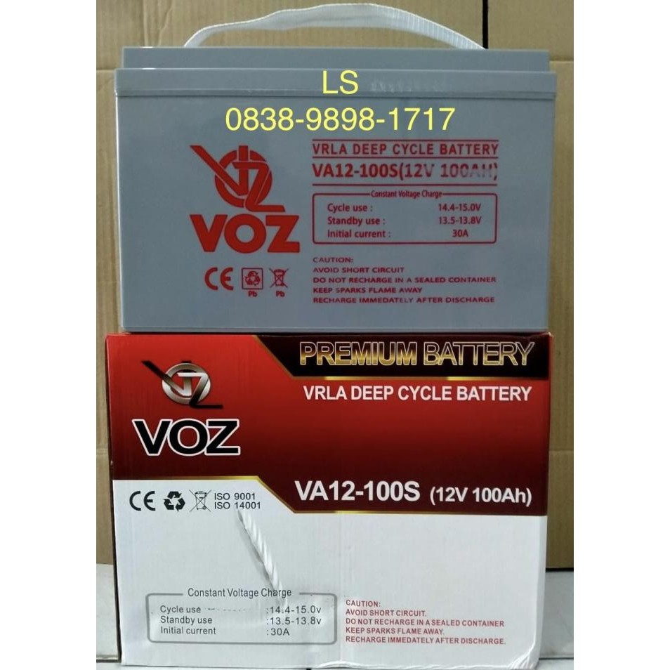 Produk Baru Aki Baterai Voz Vrla Deep Cycle 12V 100Ah Solar - Aki Ups Voz 12V100Ah