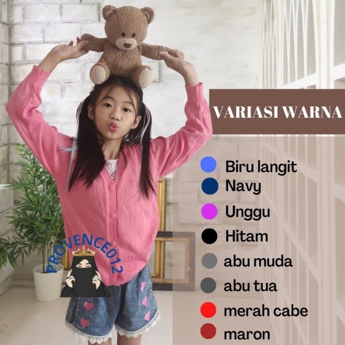 Kardigan Cardigan Sweater Rajut Anak Perempuan Cewek Umur 7-12 Tahun
