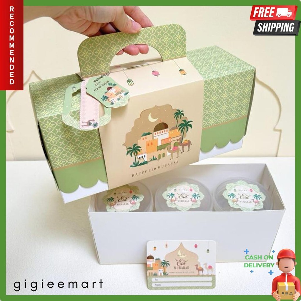 

5 Set Box Tenteng Chana 27.5X9.5X13Cm Box Lebaran Idul Fitri 3 Toples 500/600/800Ml Mr1 Terlaris! Produk Ini Banyak Dicari