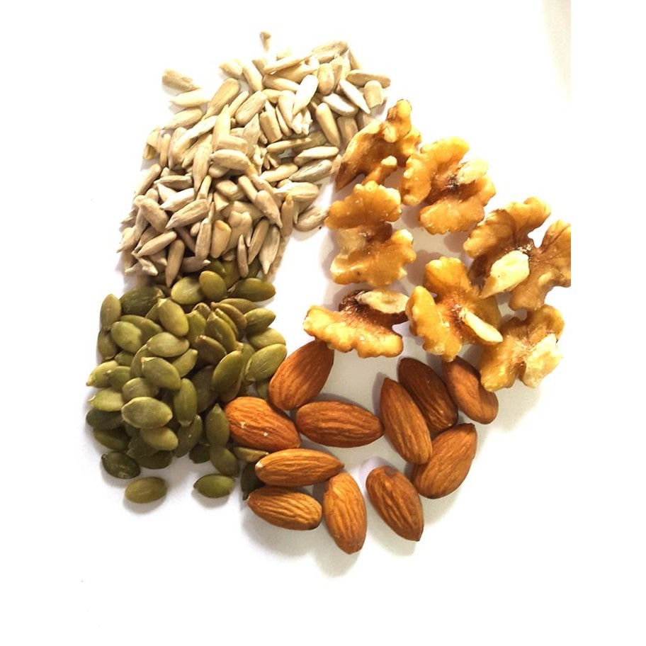 

BARANG TERLARIS 1000gr Mix Walnut - Almond - Pumpkin Seeds - Sunflower Seeds - Varian Mentah/