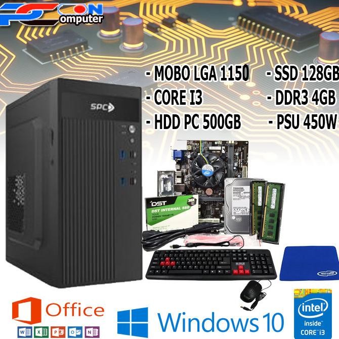 BARU PC RAKITAN WARNET GAMING OFFICE I3 BONUS KEYBOARD MOUSE
