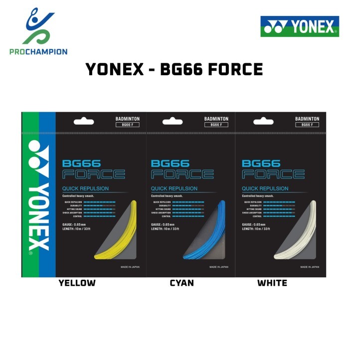 TERLARIS SENAR BADMINTON - YONEX BG66 BG 66 FORCE - ORIGINAL