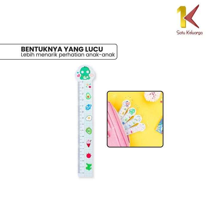 

TERMURAH [COD] SK A91 PENGGARIS PLASTIK 15CM ANAK PELAJAR KARAKTER LUCU